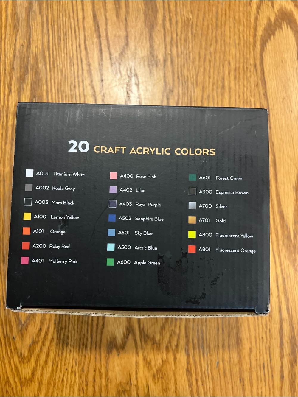 20-Color Craft Acrylic Paint Set - Black Packaging